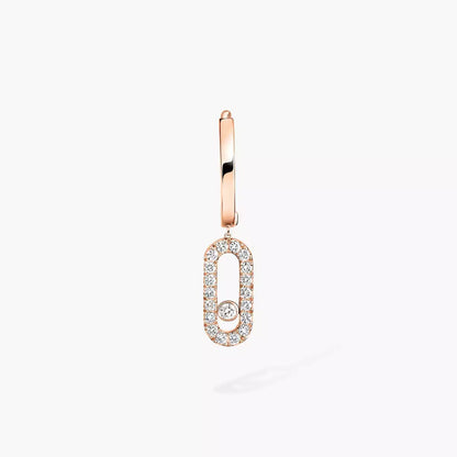 [Luxery]Move Uno Single Diamond Hoop Earring