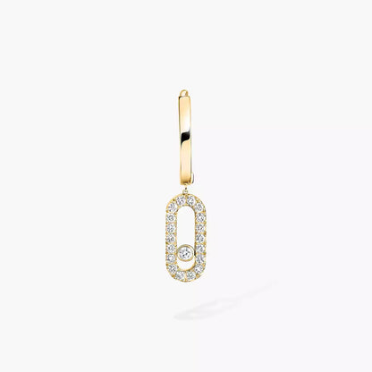 [Luxery]Move Uno Single Diamond Hoop Earring