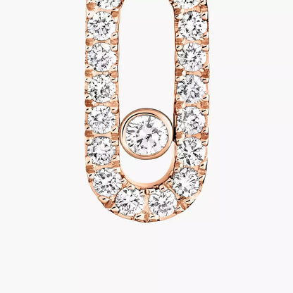 [Luxery]Move Uno Single Diamond Hoop Earring