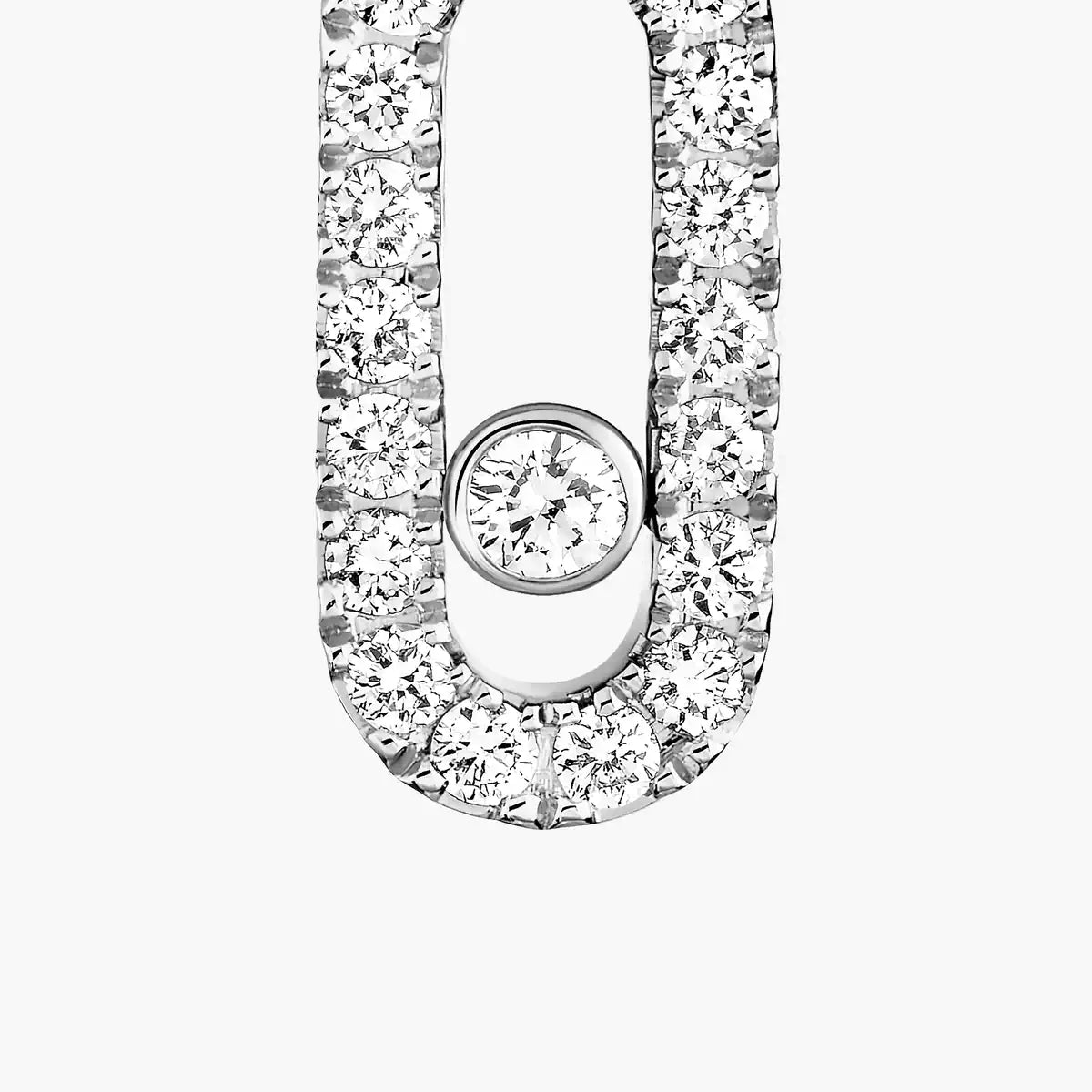 [Luxery]Move Uno Single Diamond Hoop Earring