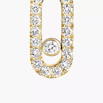 [Luxery]Move Uno Single Diamond Hoop Earring