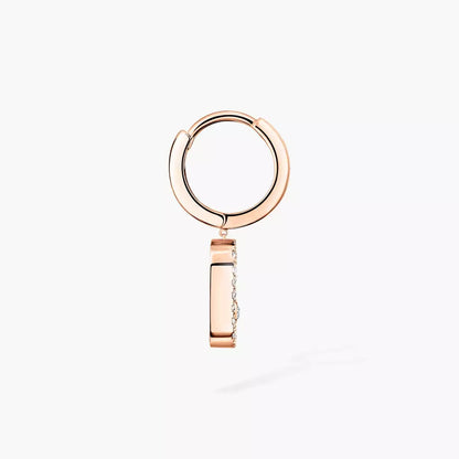 [Luxery]Move Uno Single Diamond Hoop Earring