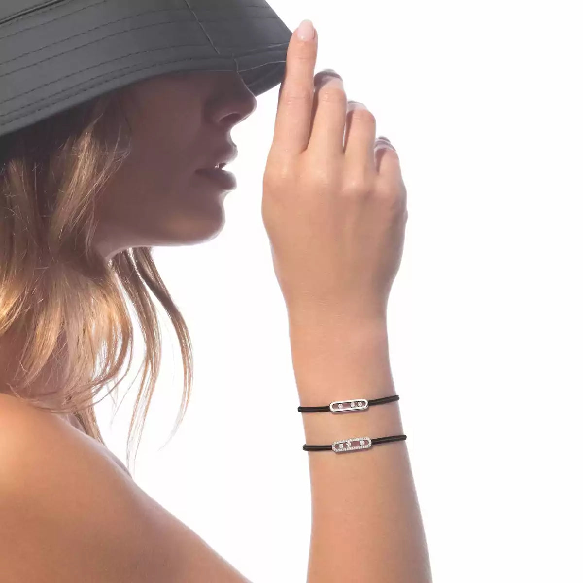 [Luxery]Messika Care(s) pink cord pavé bracelet