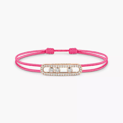 [Luxery]Messika Care(s) pink cord pavé bracelet