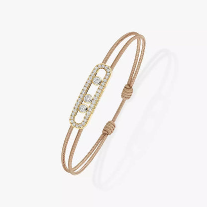 [Luxery]Messika Care(s) pink cord pavé bracelet