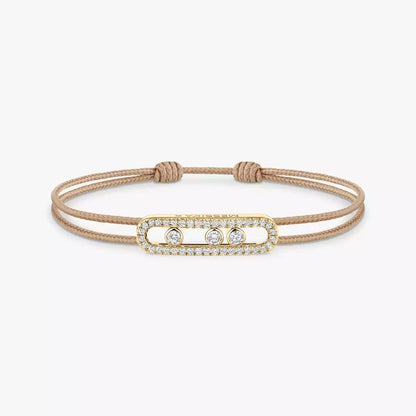 [Luxery]Messika Care(s) pink cord pavé bracelet