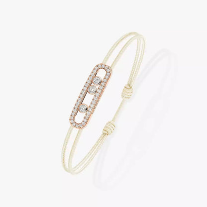 [Luxery]Messika Care(s) pink cord pavé bracelet
