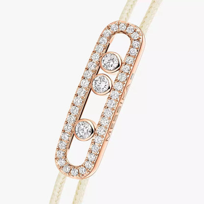 [Luxery]Messika Care(s) pink cord pavé bracelet