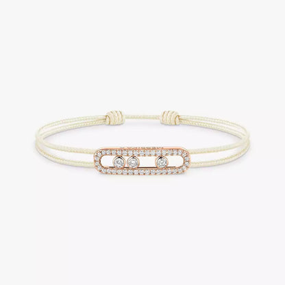 [Luxery]Messika Care(s) pink cord pavé bracelet