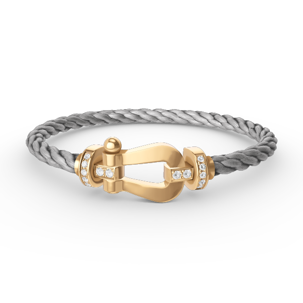 [Luxery]FORCE LARGE HORSESHOE HALF DIAMOND BRACELET GOLD