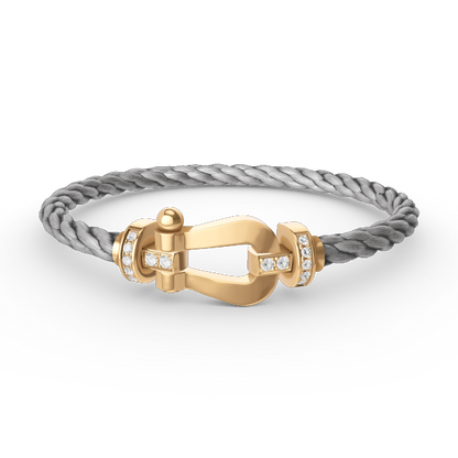 [Luxery]FORCE LARGE HORSESHOE HALF DIAMOND BRACELET GOLD