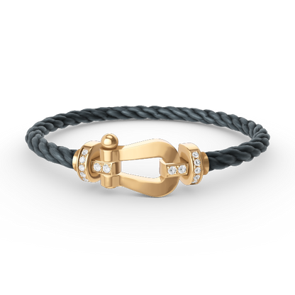[Luxery]FORCE LARGE HORSESHOE HALF DIAMOND BRACELET GOLD