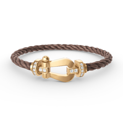 [Luxery]FORCE LARGE HORSESHOE HALF DIAMOND BRACELET GOLD