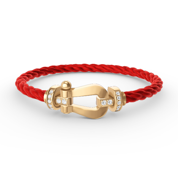 [Luxery]FORCE LARGE HORSESHOE HALF DIAMOND BRACELET GOLD