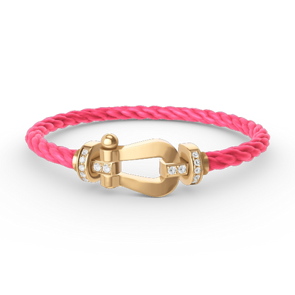 [Luxery]FORCE LARGE HORSESHOE HALF DIAMOND BRACELET GOLD
