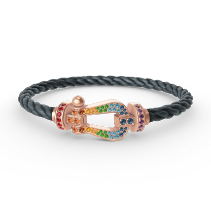 [Luxery]FORCE LARGE HORSESHOE  COLORED DIAMOND BRACELET ROSE GOLD