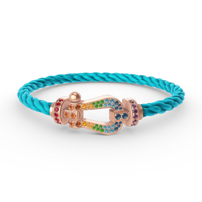 [Luxery]FORCE LARGE HORSESHOE  COLORED DIAMOND BRACELET ROSE GOLD