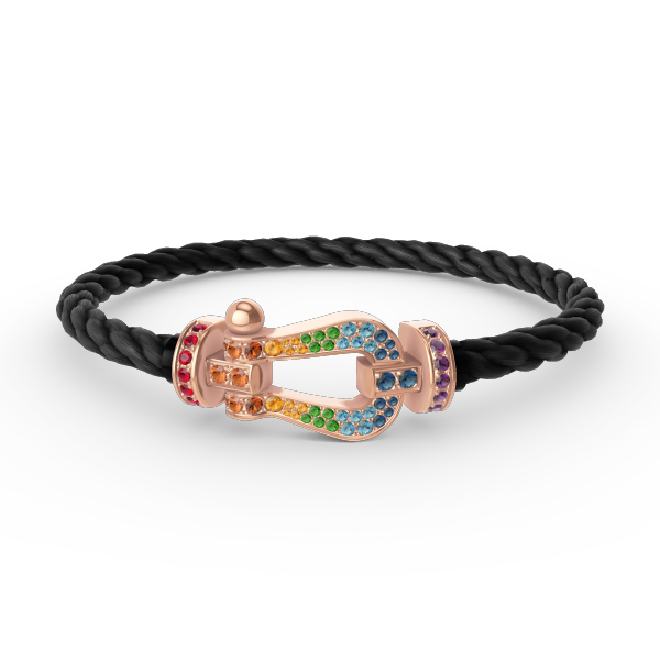 [Luxery]FORCE LARGE HORSESHOE  COLORED DIAMOND BRACELET ROSE GOLD