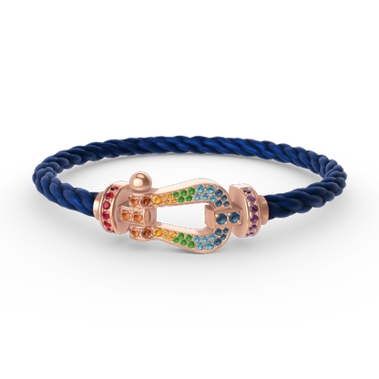 [Luxery]FORCE LARGE HORSESHOE  COLORED DIAMOND BRACELET ROSE GOLD
