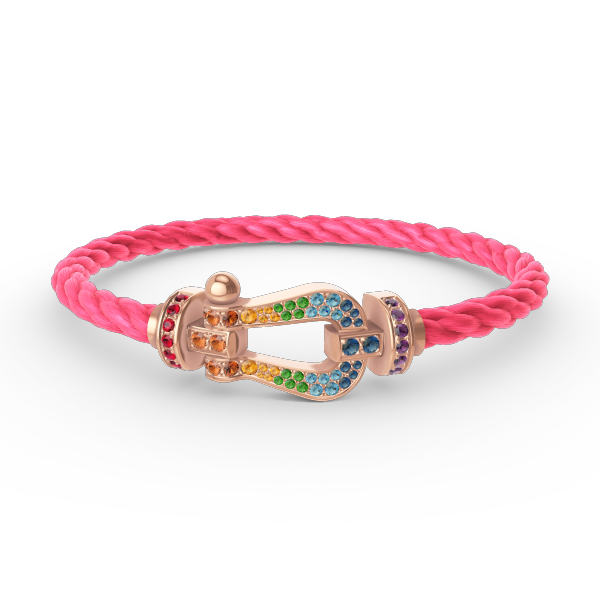 [Luxery]FORCE LARGE HORSESHOE  COLORED DIAMOND BRACELET ROSE GOLD