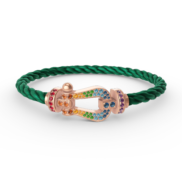 [Luxery]FORCE LARGE HORSESHOE  COLORED DIAMOND BRACELET ROSE GOLD