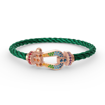 [Luxery]FORCE LARGE HORSESHOE  COLORED DIAMOND BRACELET ROSE GOLD