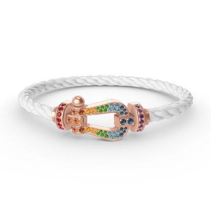 [Luxery]FORCE LARGE HORSESHOE  COLORED DIAMOND BRACELET ROSE GOLD