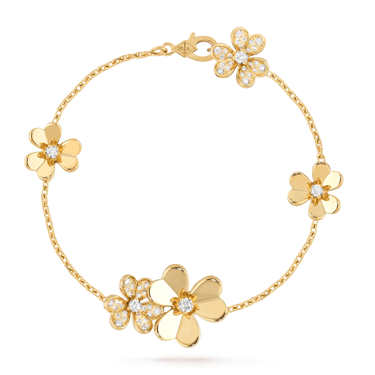 [Luxery]FRIVOLE GOLD 5 FLOWERS BRACELET