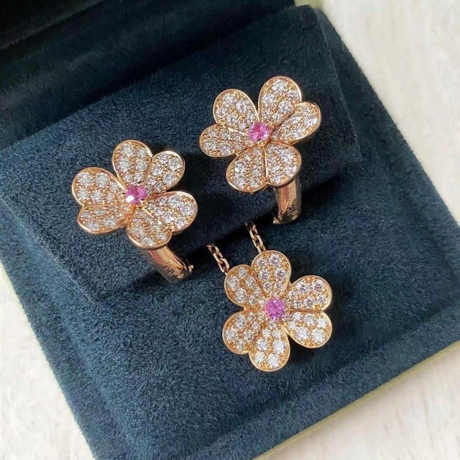 [Luxery]FRIVOLE ROSE GOLD FLOWER DIAMOND NECKLACE