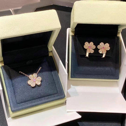 [Luxery]FRIVOLE ROSE GOLD FLOWER DIAMOND NECKLACE