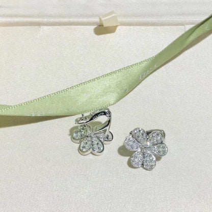 [Luxery]FRIVOLE SILVER FLOWER DIAMOND EARRINGS