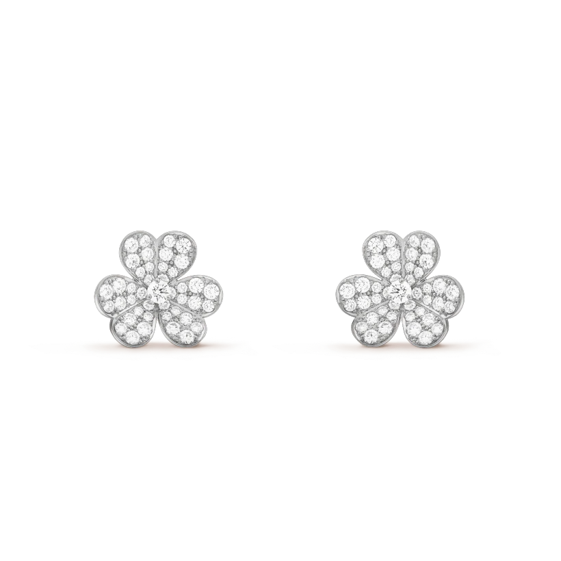 [Luxery]FRIVOLE SILVER FLOWER DIAMOND EARRINGS