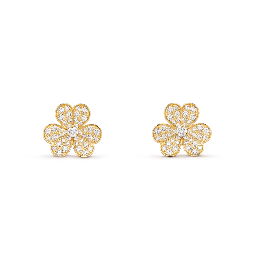 [Luxery]FRIVOLE GOLD FLOWER DIAMOND EARRINGS