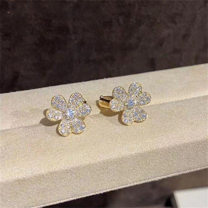 [Luxery]FRIVOLE GOLD FLOWER DIAMOND EARRINGS