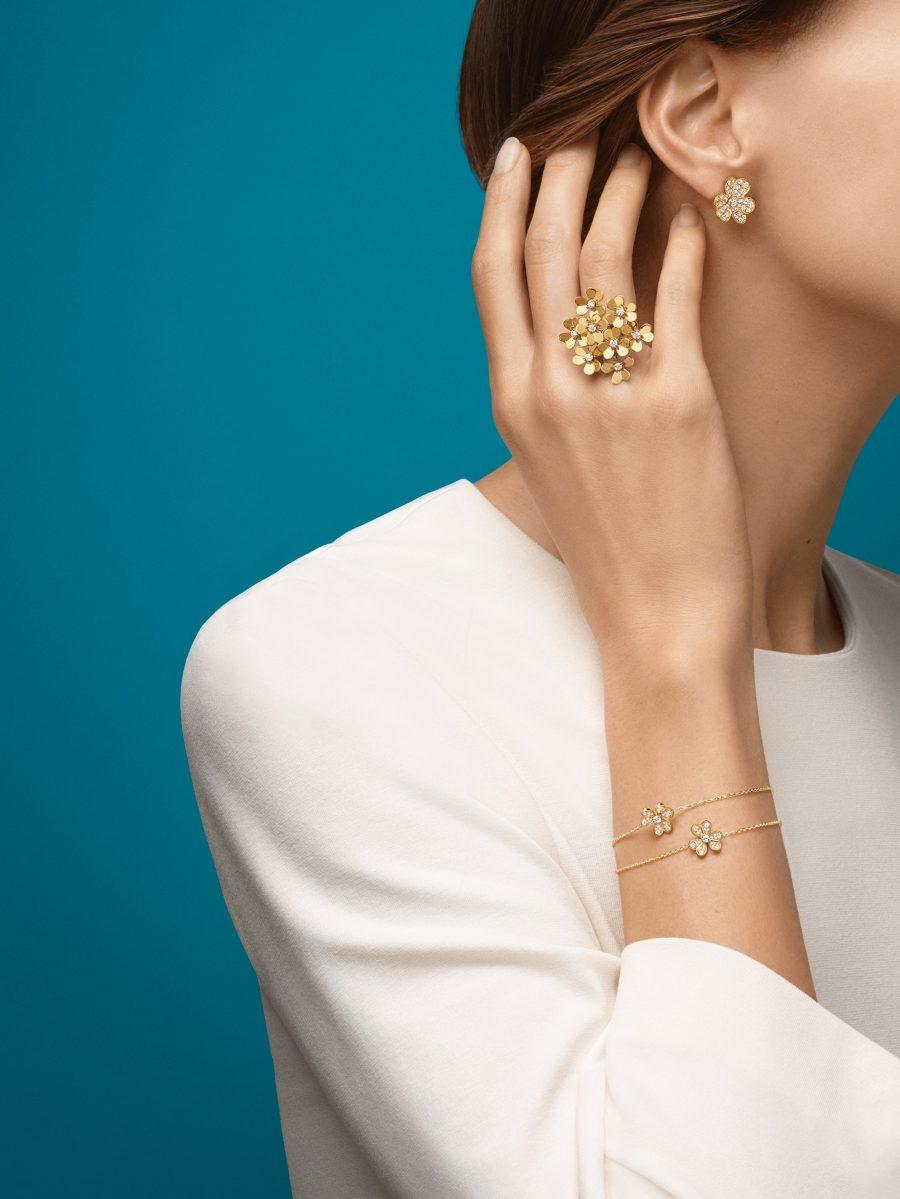 [Luxery]FRIVOLE GOLD FLOWER DIAMOND EARRINGS