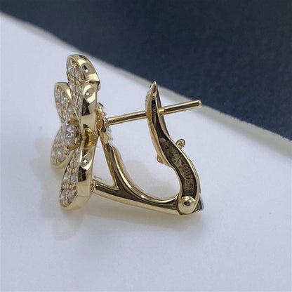 [Luxery]FRIVOLE GOLD FLOWER DIAMOND EARRINGS
