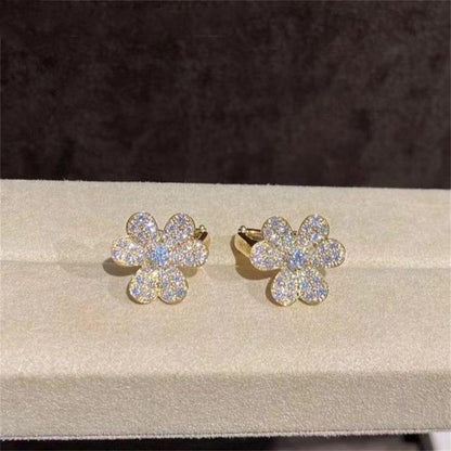 [Luxery]FRIVOLE GOLD FLOWER DIAMOND EARRINGS