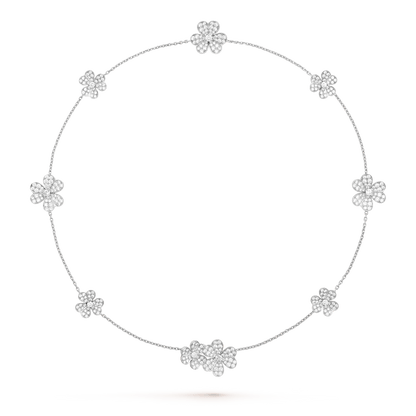 [Luxery]FRIVOLE SILVER 9 FLOWERS NECKLACE
