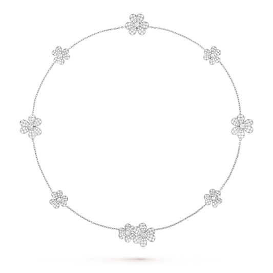 [Luxery]FRIVOLE SILVER 9 FLOWERS NECKLACE