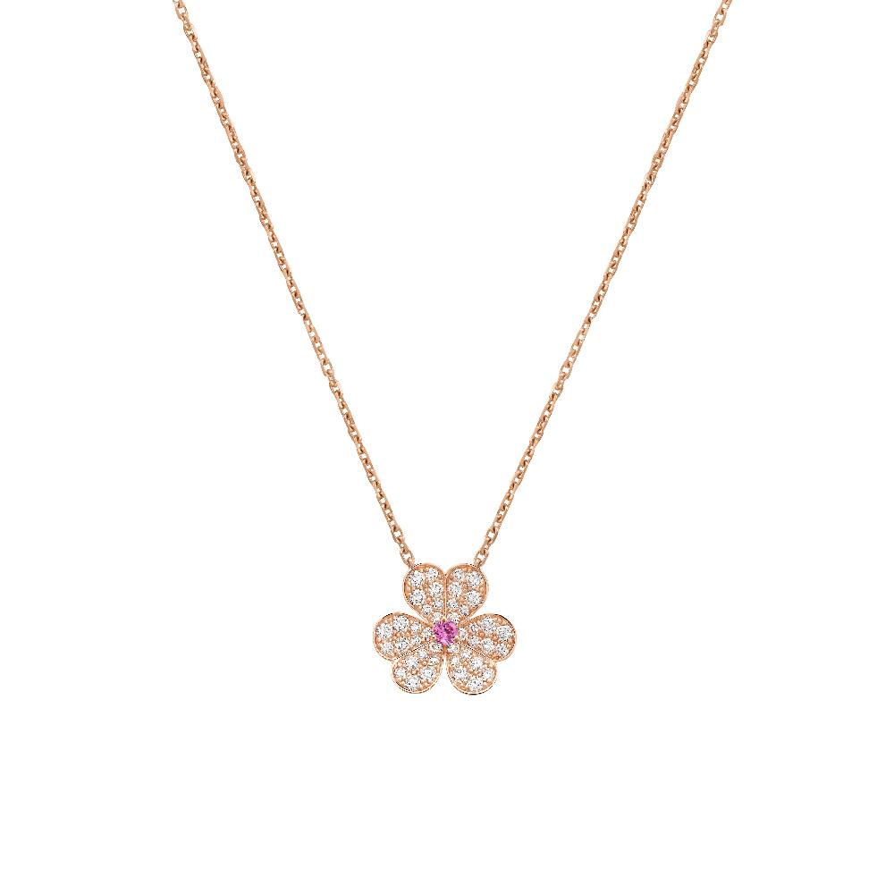 [Luxery]FRIVOLE ROSE GOLD FLOWER DIAMOND NECKLACE