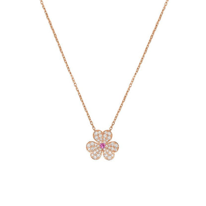 [Luxery]FRIVOLE ROSE GOLD FLOWER DIAMOND NECKLACE