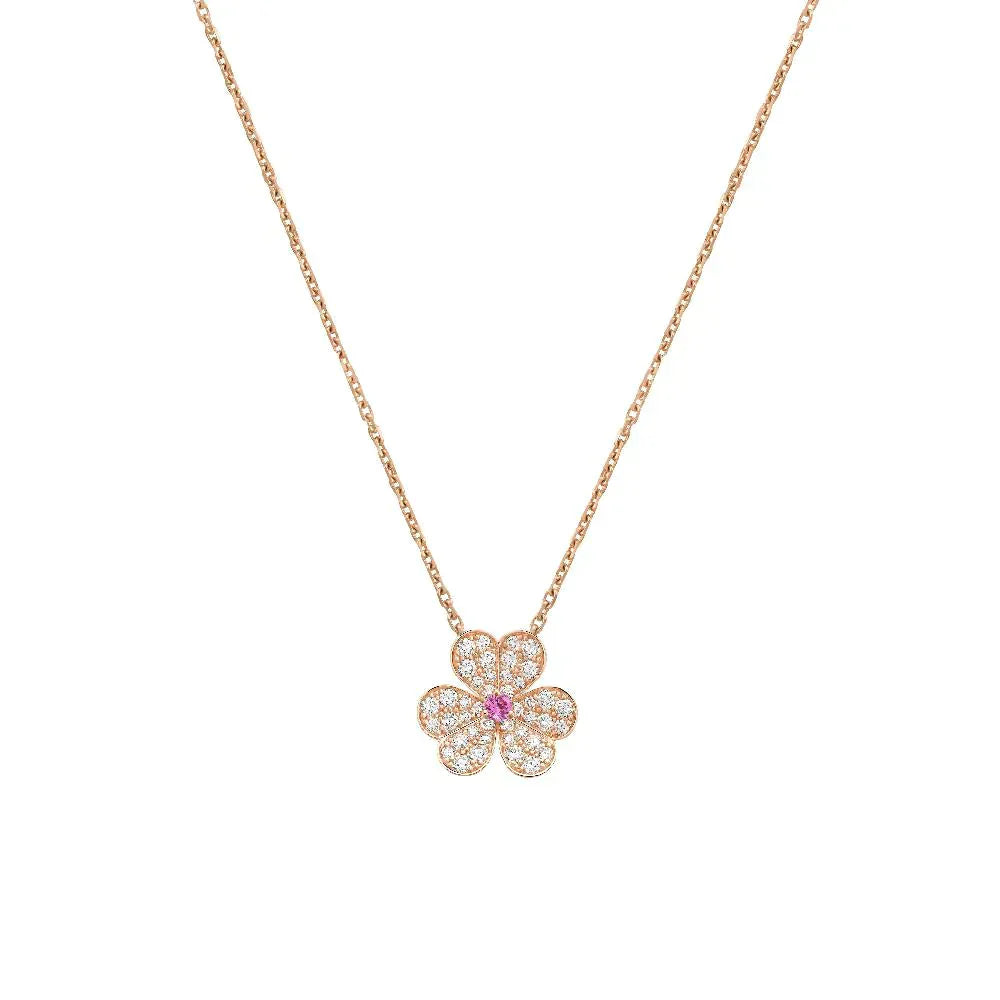 [Luxery]FRIVOLE ROSE GOLD FLOWER DIAMOND NECKLACE