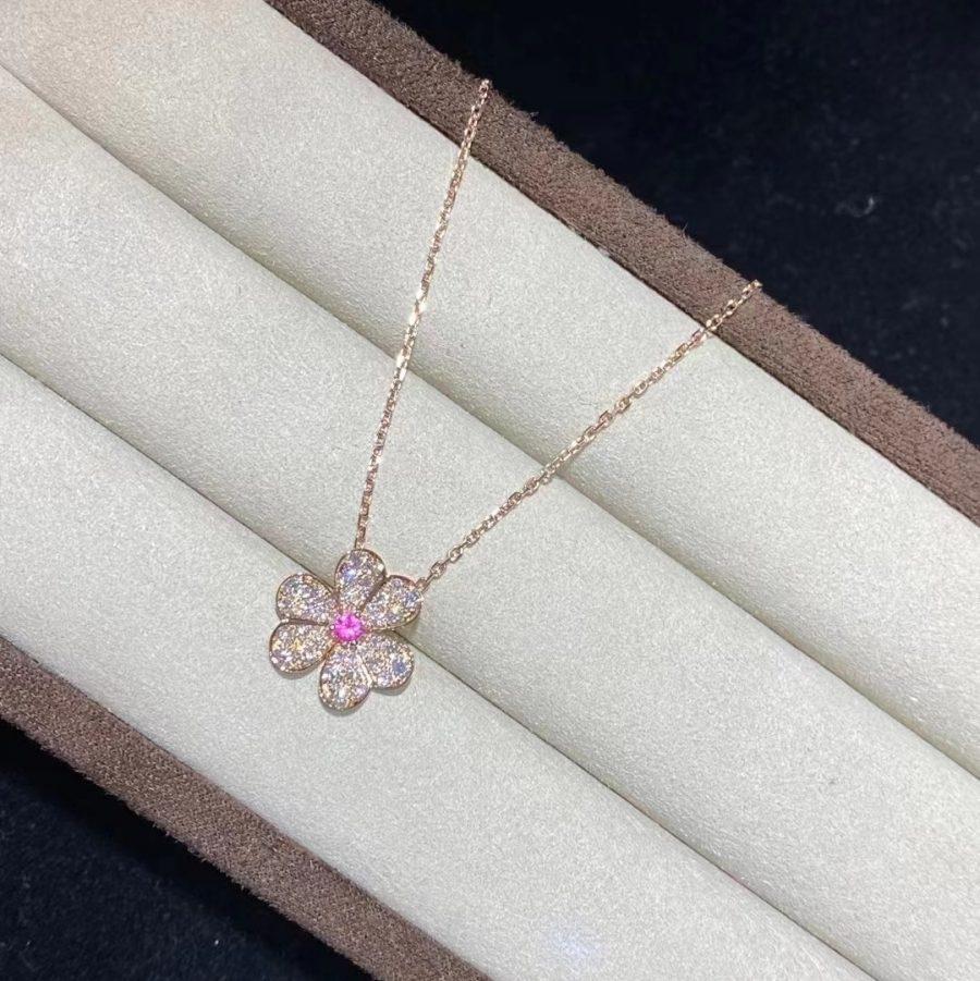 [Luxery]FRIVOLE ROSE GOLD FLOWER DIAMOND NECKLACE