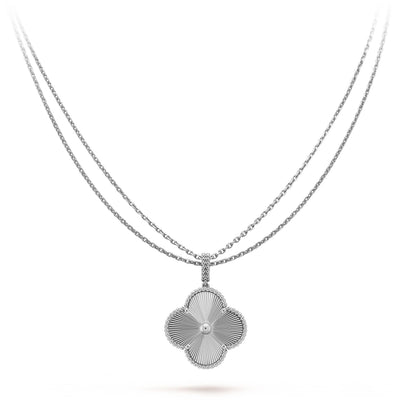[Luxery]CLOVER 25MM SILVER BIG CLOVER NECKLACE