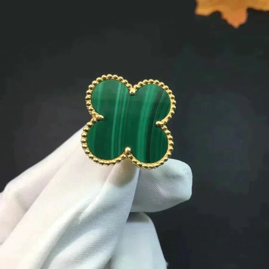 [Luxery]CLOVER MALACHITE RING