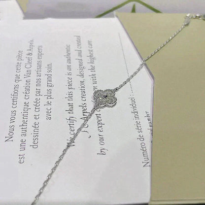 [Luxery]CLOVER  SINGLE FLOWER BRACELET SILVER