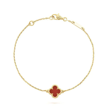 [Luxery]CLOVER  CARNELIAN SINGLE FLOWER BRACELET