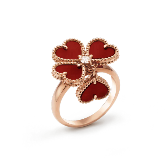 [Luxery]SWEET CLOVER CARNELIAN RING