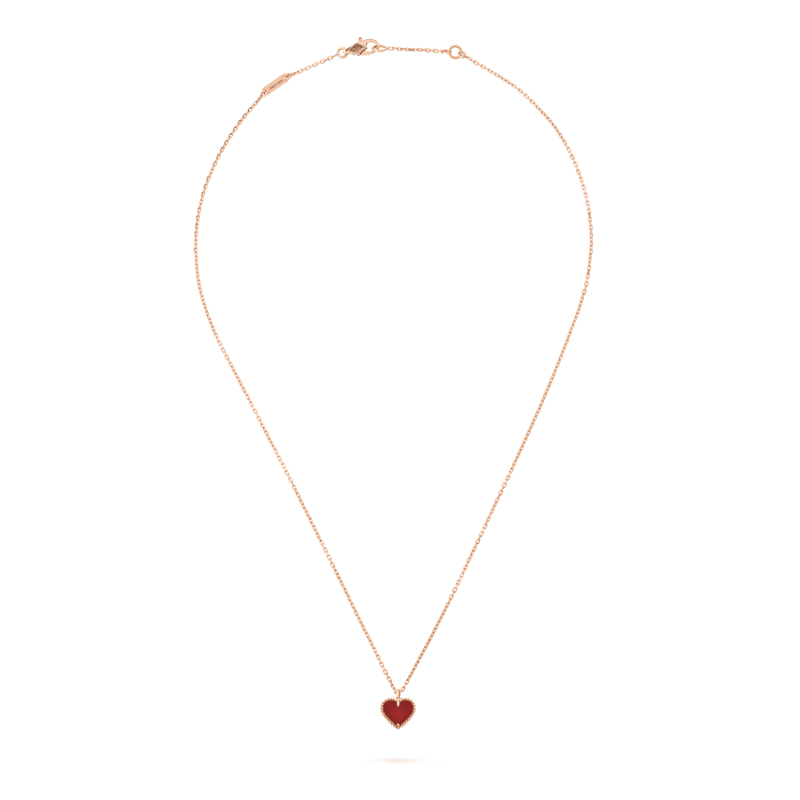 [Luxery]SWEET CLOVER CARNELIAN HEART NECKLACE