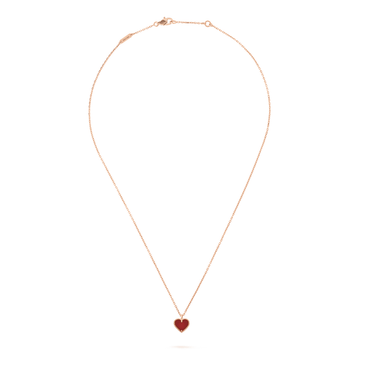 [Luxery]SWEET CLOVER CARNELIAN HEART NECKLACE